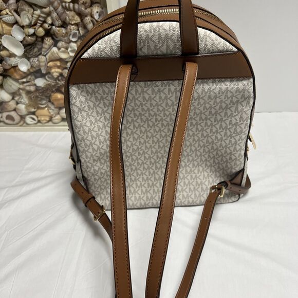 Michael Kors MK Jet Set Monogram Backpack Vanilla Ivory Cream ~ Excellent Cond - Picture 7 of 16